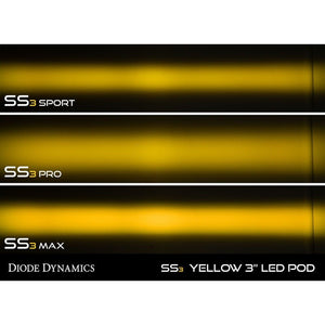 Diode Dynamics SS3 SAE Yellow Max LED Pod - Pair - Truck Brigade