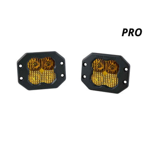 Diode Dynamics SS3 SAE Yellow Pro Flush Mount LED Pod - Pair - Truck Brigade