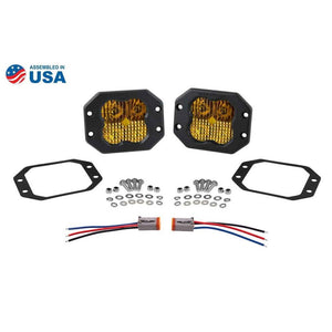 Diode Dynamics SS3 SAE Yellow Pro Flush Mount LED Pod - Pair - Truck Brigade