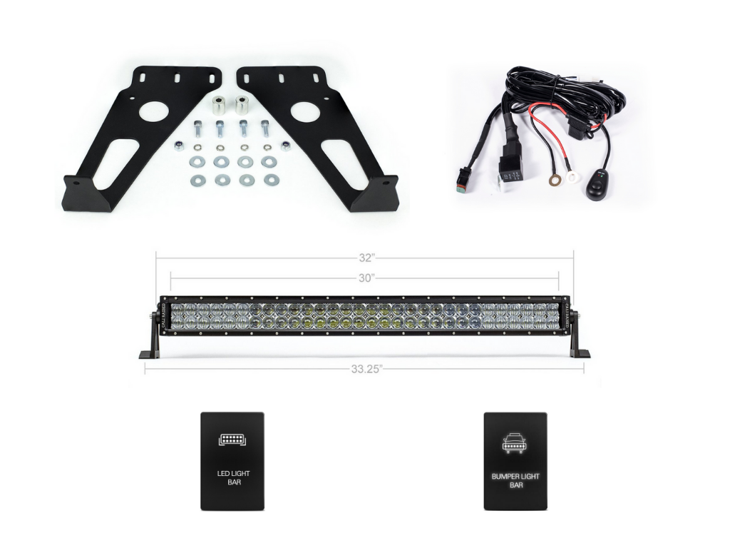 Cali raised 32 Inch Hidden Grille LED Light Bar Brackets Kit | Toyota 4Runner (2014-2022)