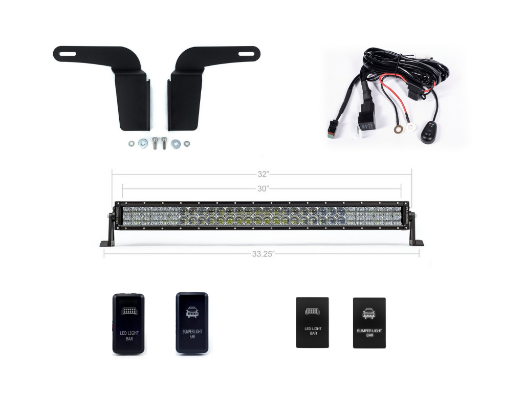 Cali Raised Lower Bumper Hidden 32 Inch LED Light Bar Bracket Kit | Toyota 4Runner (2003-2009)