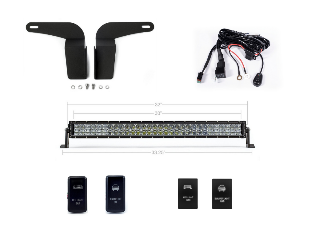 Cali Raised Lower Bumper Flush Mount 32 Inch LED Light Bar Kit | Toyota Tacoma (2005-2015)