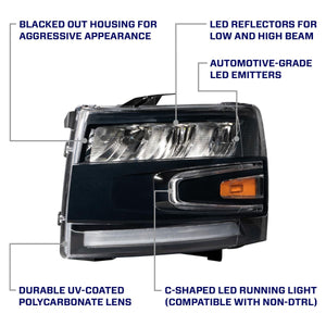 Form Lights LED Reflector Headlights | Chevy Silverado 1500 (2007-2013)