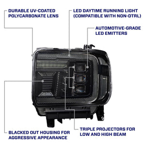 Form Lights LED Projector Headlights (Amber DRL) | GMC Sierra 2500 (2015-2019)