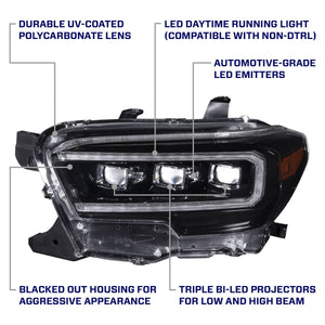 Form Lights Sequential LED Projector Headlights (Amber DRL) | Toyota Tacoma (2016-2023)