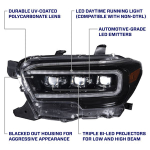 Form Lights Sequential LED Projector Headlights (White DRL) | Toyota Tacoma (2016-2023)
