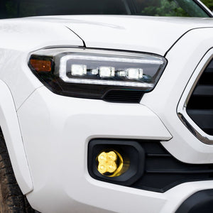 Front view of white Toyota Tacoma with Form Lights Sequential LED Projector Headlights