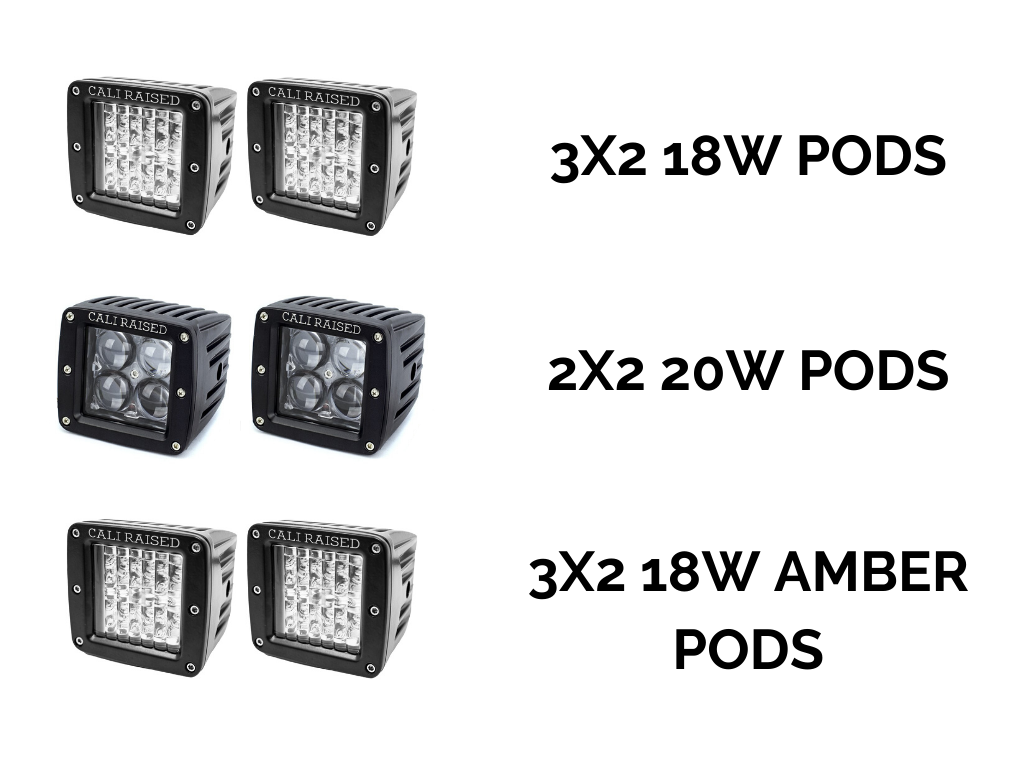 Cali Raised Bed Rail LED Pod Brackets Kit For Toyota Truck