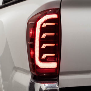 Form Lights LED Tail Lights on a white Toyota Tacoma truck,