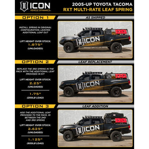 ICON Vehicle Dynamics RXT Leaf Spring Kit | Toyota Tacoma (2005-2022)