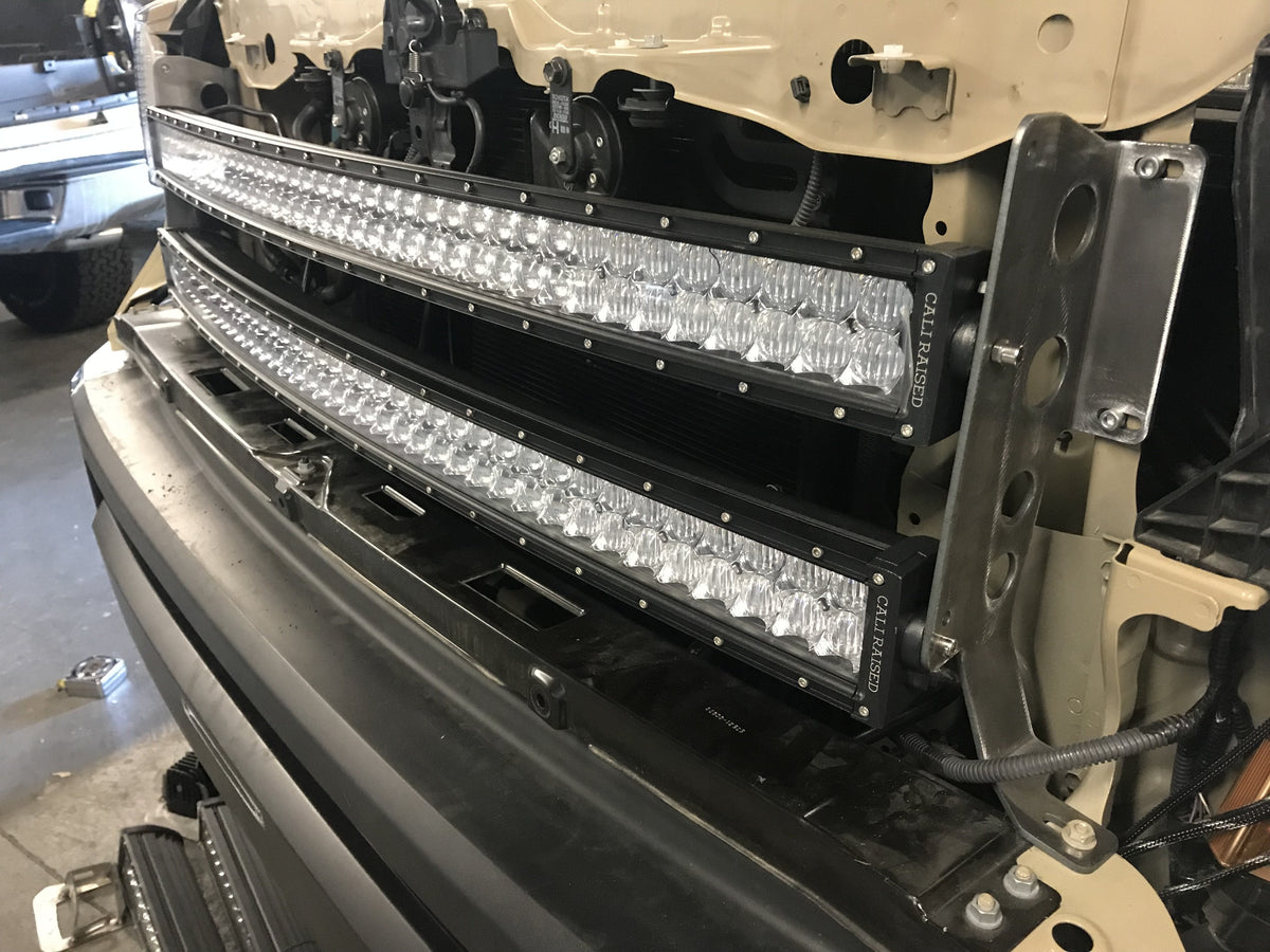 Cali Raised 42 Inch Hidden Grille Curved LED Light Bar Bracket Kit | Toyota Tundra (2014-2021)
