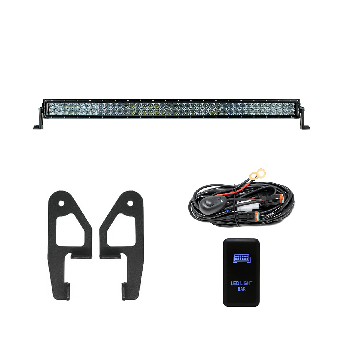 Cali Raised Premium Roof Rack Front Light Bar Kit | Toyota Tacoma (2005-2023)