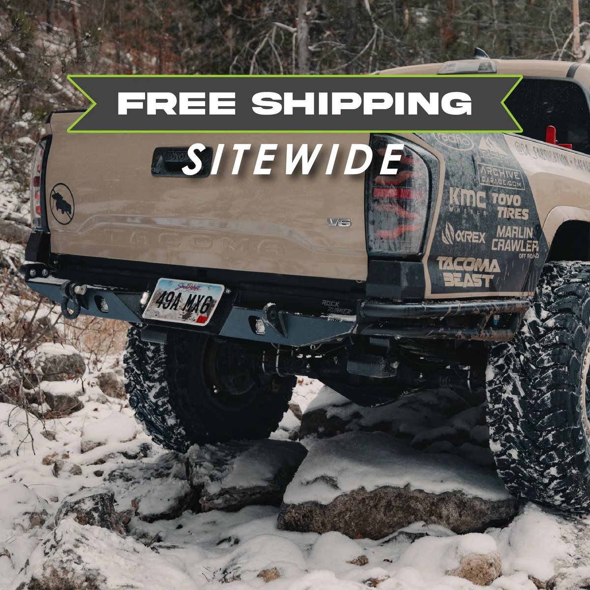 C4 Fabrication Rock Runner High Clearance Rear Bumper | Toyota Tacoma (2016-2023)