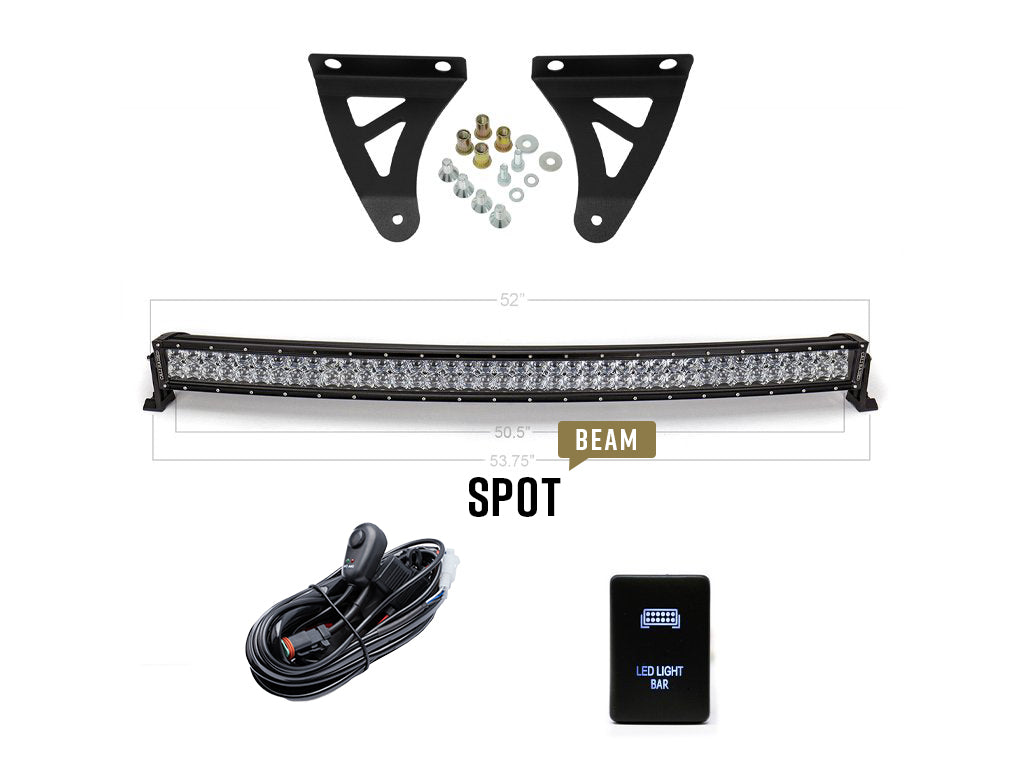 Cali Raised 52" Curved LED Light Bar Roof Brackets Kit | Toyota Tundra (2007-2021)
