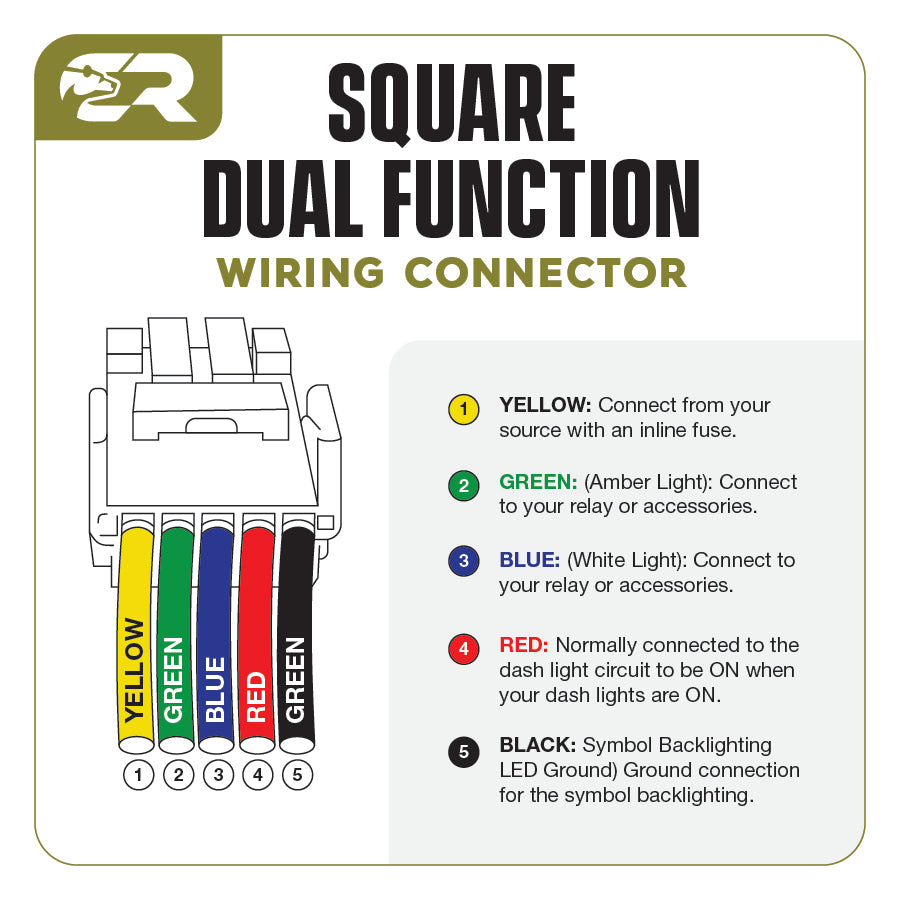 Cali Raised Square Style Dual Function Toyota OEM Style "AMBER & WHITE" Switch