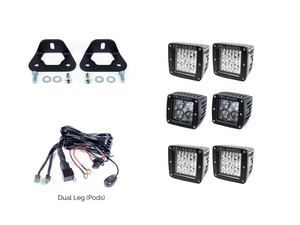 Cali Raised Bed Rail LED Pod Brackets Kit For Toyota Truck