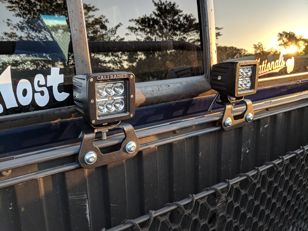 Cali Raised Bed Rail LED Pod Brackets Kit For Toyota Truck