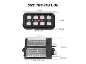 Cali Raised Vehicle Accessory 8 Switch Control System (Blue Backlighting)