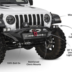 Addictive Desert Designs Stealth Fighter with Hoop and Winch Mount Front Bumper | Jeep Gladiator (2020-2022) - Truck Brigade