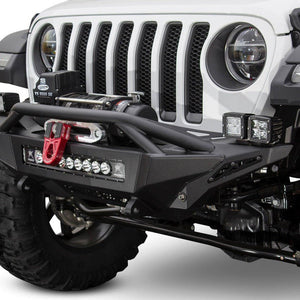 Addictive Desert Designs Stealth Fighter with Hoop and Winch Mount Front Bumper | Jeep Gladiator (2020-2022) - Truck Brigade