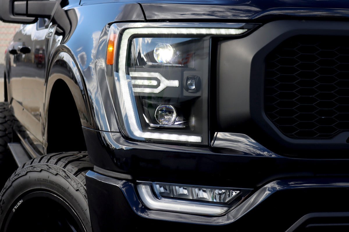 AlphaRex LUXX-Series LED Projector Headlights (Black) | Ford F150 (2021-2023) - Truck Brigade