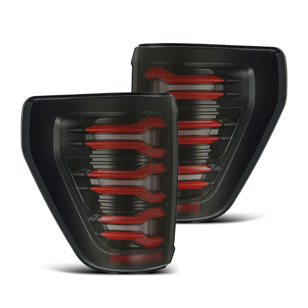 AlphaRex LUXX - Series LED Tail Lights (Black - Red) | Ford F150 (2021 - 2023) - Truck Brigade