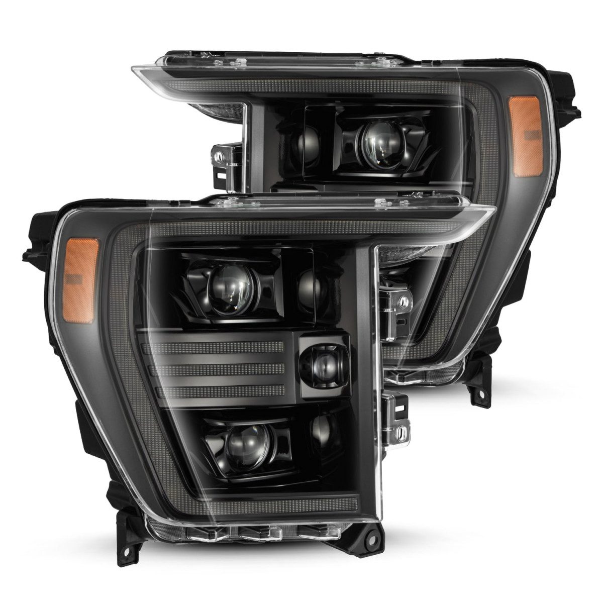 AlphaRex PRO - Series Halogen Projector Headlights (Alpha Black) | Ford F150 (2021 - 2023) - Truck Brigade