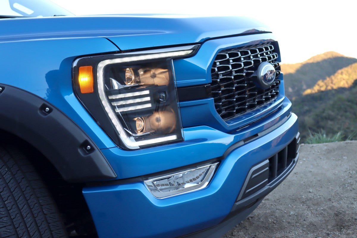 AlphaRex PRO - Series Halogen Projector Headlights (Alpha Black) | Ford F150 (2021 - 2023) - Truck Brigade