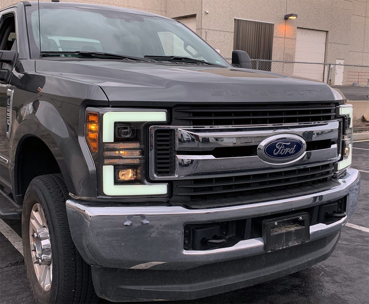 AlphaRex PRO - Series Halogen Projector Headlights (Black) | Ford F250 (2017 - 2019) - Truck Brigade