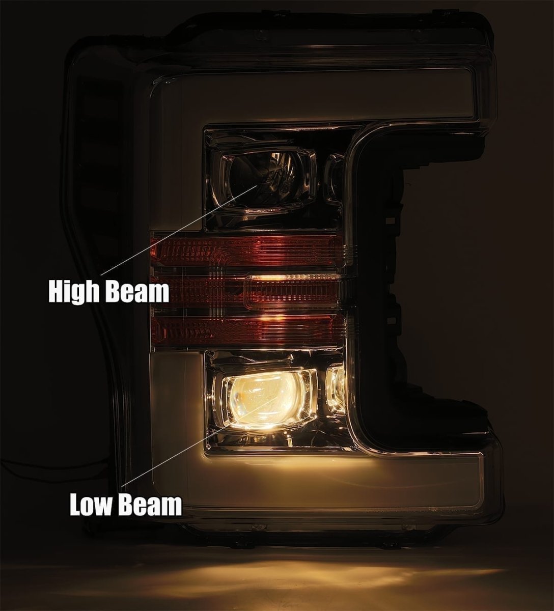 AlphaRex PRO - Series Halogen Projector Headlights (Chrome) | Ford F350 (2017 - 2019) - Truck Brigade