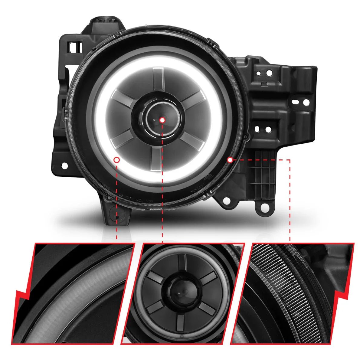 Anzo Projector Halo Headlights - Black | Toyota FJ Cruiser (2007 - 2014) | Truck Brigade