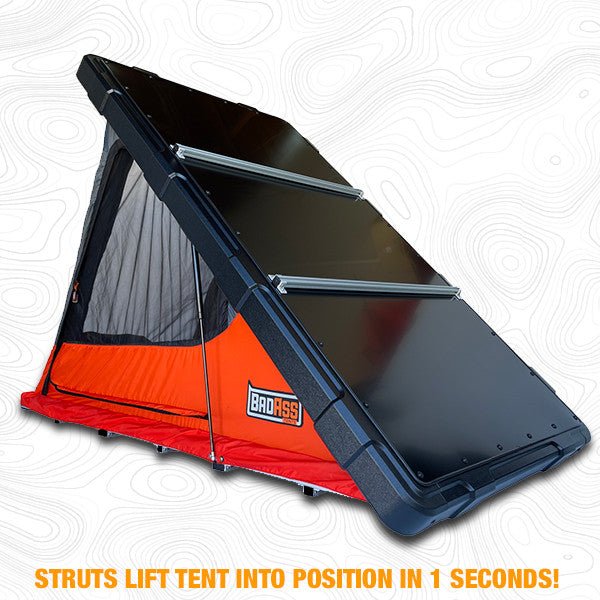 roof tent lift BA Tents RUGGED Clamshell Roof Top Tent