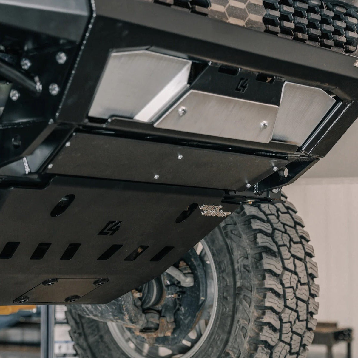 C4 Fabrication Rock Runner Front Skid Plate with Cross Member Delete | Toyota Tacoma (2016-2023) - Truck Brigade