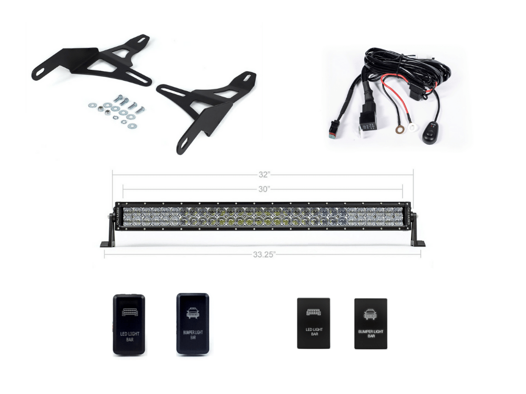 Cali Raised 32 Inch Lower Bumper Hidden LED Light Bar Kit | Toyota Tacoma (2016-2023) | Truck Brigade