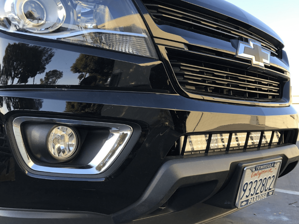 Cali Raised 32 Inch Lower Bumper Hidden LED Light Bar Mounting Brackets | Chevy Colorado (2014-2021) | Truck Brigade