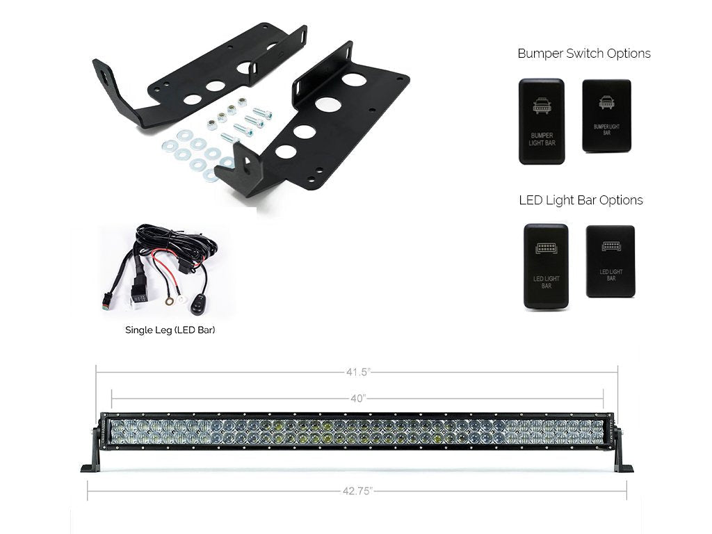 Cali Raised 42 Inch Hidden Grille Curved LED Light Bar Bracket Kit | Toyota Tundra (2014-2021) | Truck Brigade