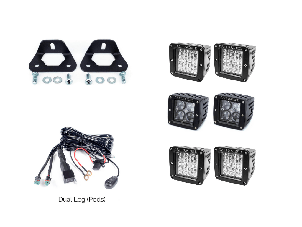 Cali Raised Bed Rail LED Pod Brackets Kit For Toyota Truck | Truck Brigade
