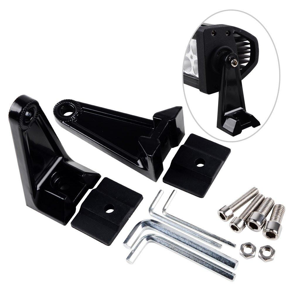Cali Raised LED Light Bar Side Mounting Brackets With Hardware and Rubber Pad | Truck Brigade