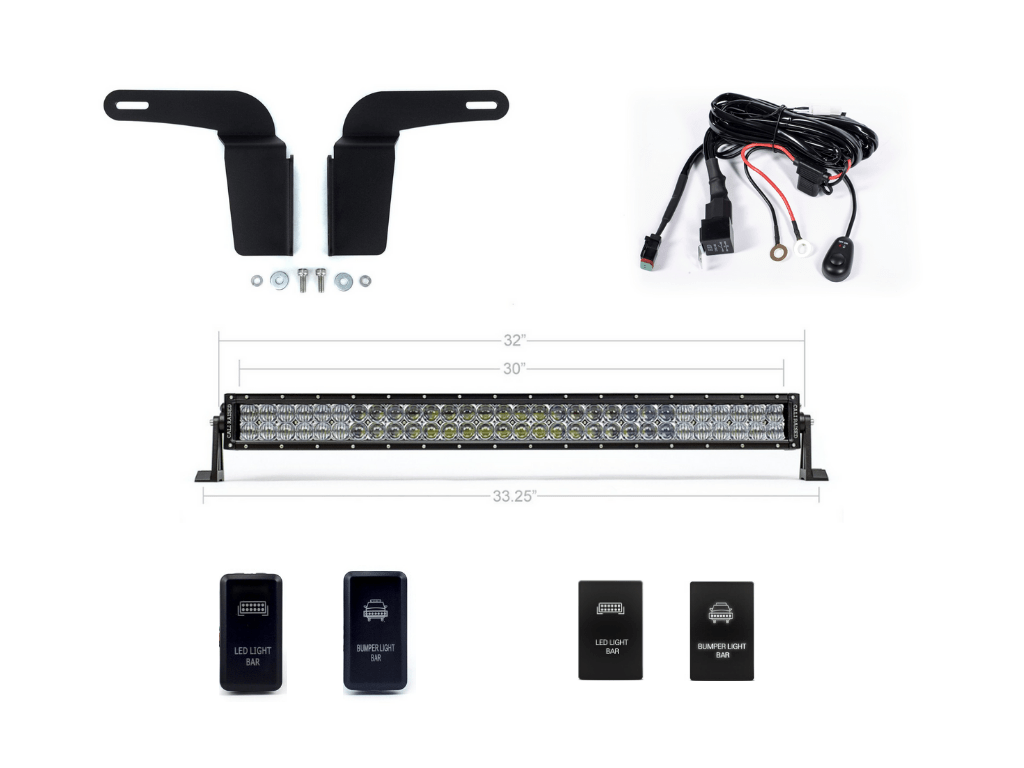 Cali Raised Lower Bumper Hidden 32 Inch LED Light Bar Bracket Kit | Toyota 4Runner (2003-2009) | Truck Brigade