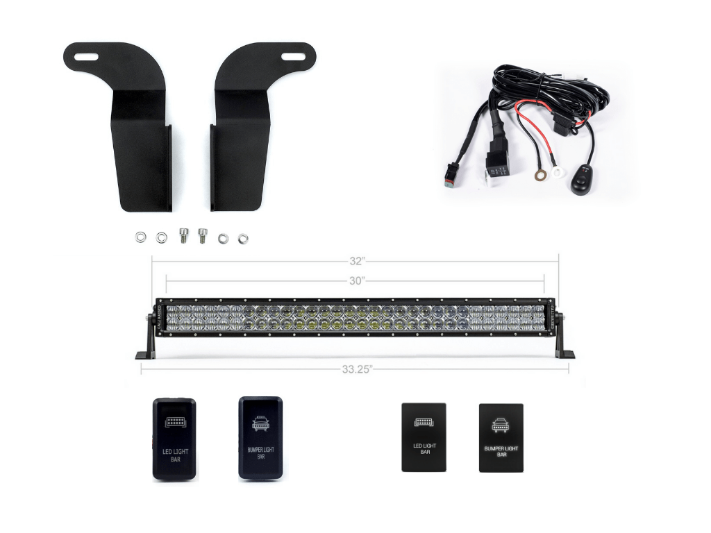 Cali Raised Lower Bumper Hidden 32 Inch LED Light Bar Bracket Kit | Toyota Tacoma (2005-2015) | Truck Brigade