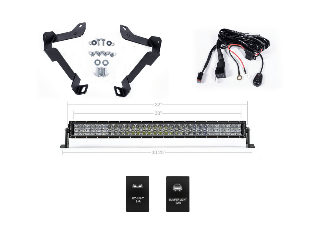 Cali Raised Lower Bumper Hidden 32 Inch LED Light Bar Bracket Kit | Toyota Tundra (2014-2021) | Truck Brigade