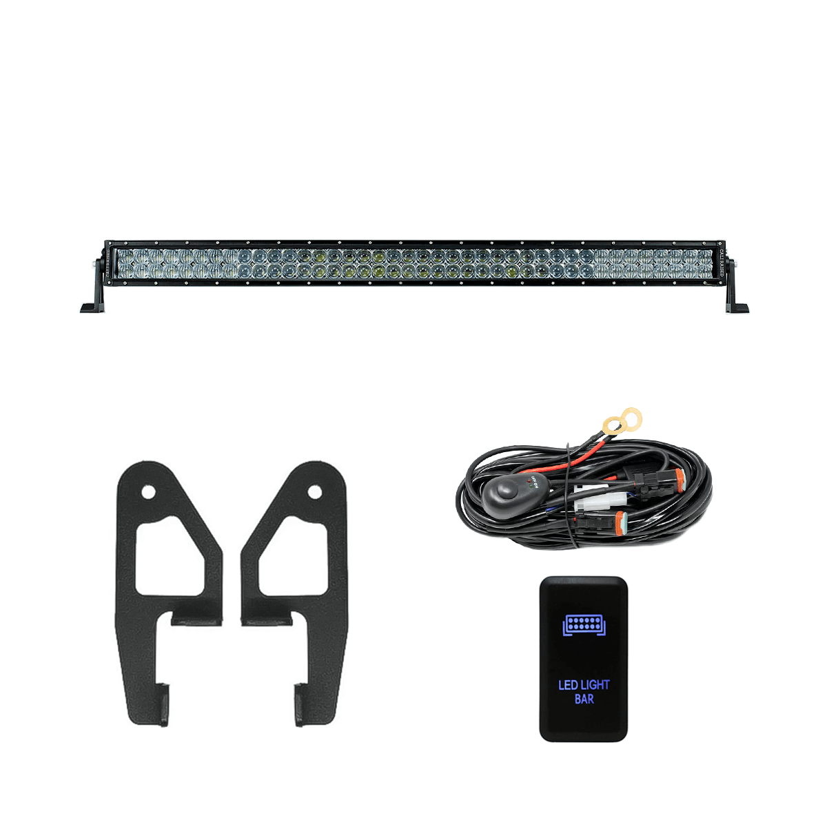 Cali Raised Premium Roof Rack Front Light Bar Kit | Toyota Tacoma (2005-2023) | Truck Brigade