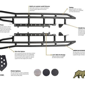 Cali Raised Step Edition Bolt-On Rock Sliders | Toyota Tacoma (2005-2023) - Truck Brigade