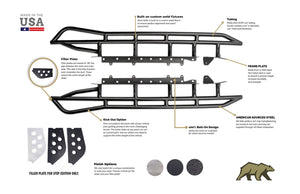 Cali Raised Trail Edition Bolt-On Rock Sliders | Toyota 4Runner (2003-2009) - Truck Brigade