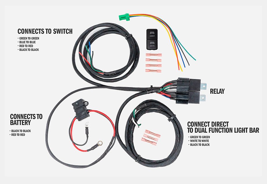 Cali Raised Wiring Harness for Dual Function Light Bar | Truck Brigade