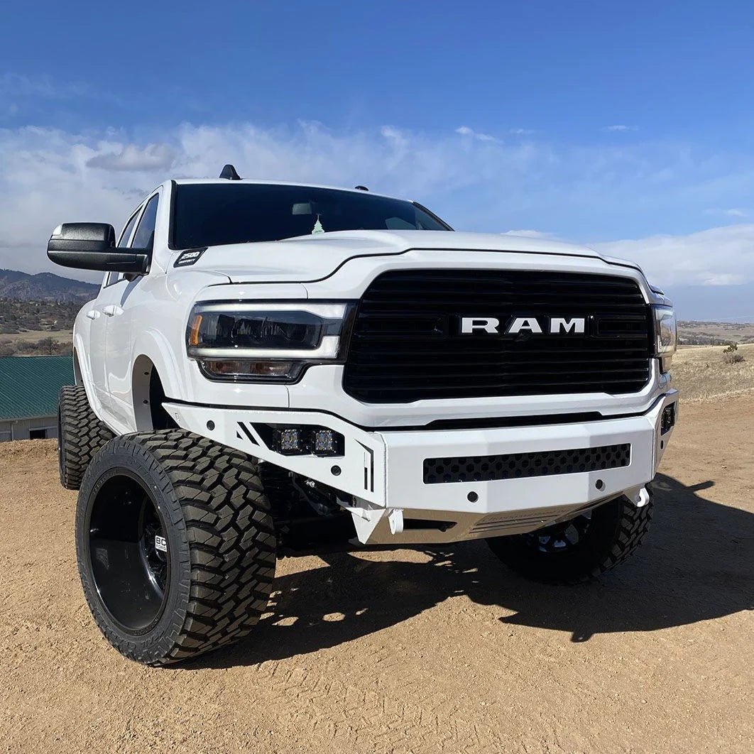 Painted Ivory White Front Bumper For 2019-2024 RAM 1500 – Micro Rim, Direct Fit, Paint Code PWD