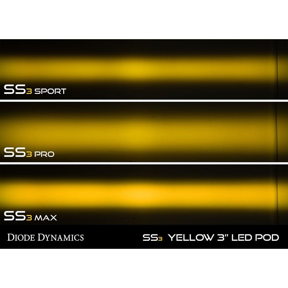 Diode Dynamics SS3 SAE Yellow Max LED Pod - Pair - Truck Brigade