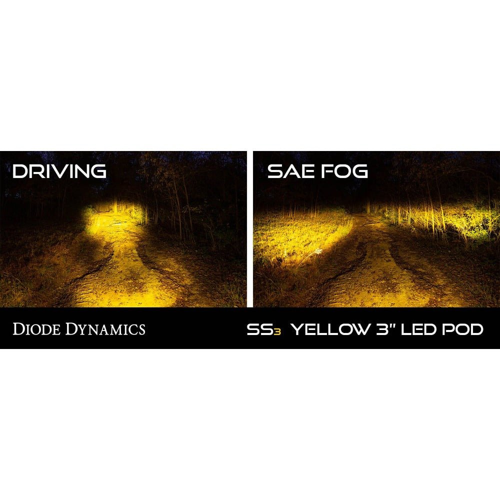 Diode Dynamics SS3 SAE Yellow Pro Flush Mount LED Pod - Pair - Truck Brigade