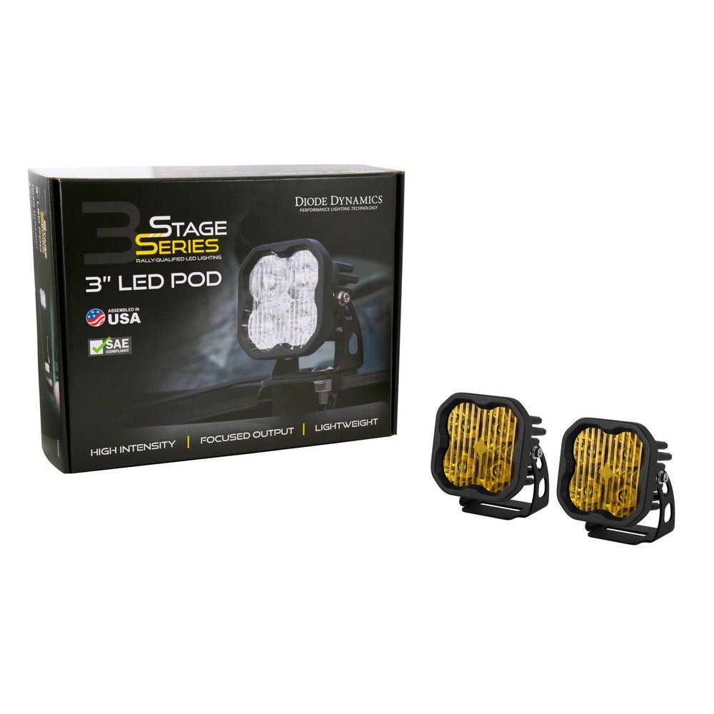 Diode Dynamics SS3 SAE Yellow Pro LED Pod - Pair - Truck Brigade