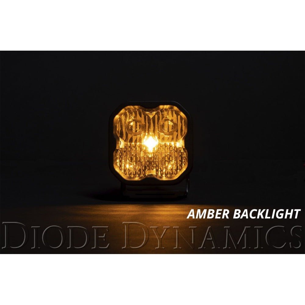 Diode Dynamics SS3 SAE Yellow Sport Flush Mount LED Pod - Pair - Truck Brigade